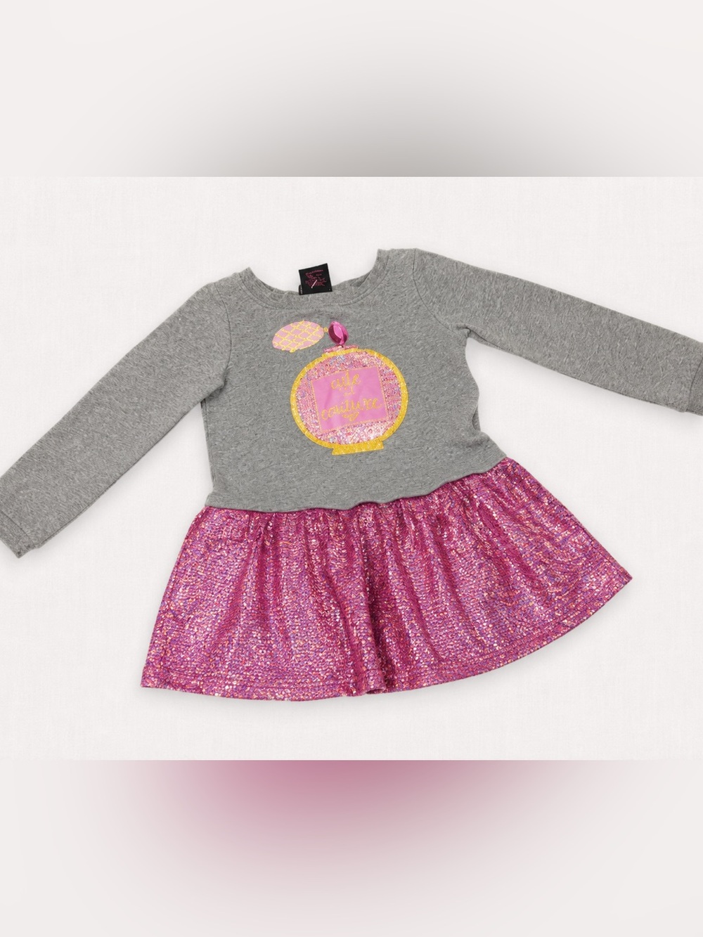 Cynthia Rowley Grey Top with Pink Sequin Skirt